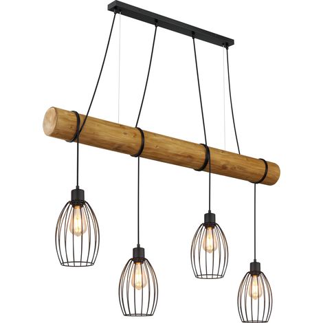 Globo BERTI Suspension de bar, noir mat, 4 x E27 (1/5)