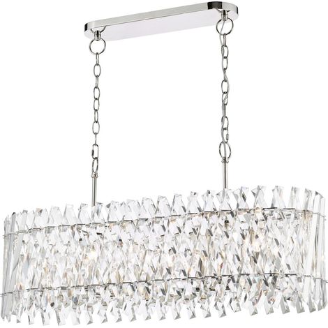 Dar Entwine Suspension Entwine à 10 lumières, nickel poli et cristal (1/5)