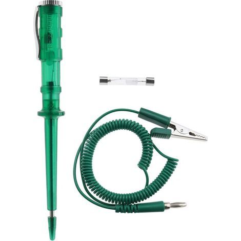 Testeur de Circuit Électrique de Voiture DC 6V/12V/24V avec Lampe d'essai de Pince Crocodile Câble Bobine pour Vérifier Tension Batterie Moto Véhicule (1/5)