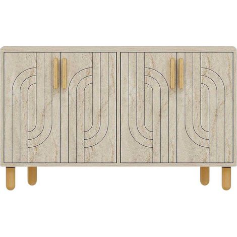 Buffet console moderne en bois d'ingénierie Rodney - Beige (1/4)