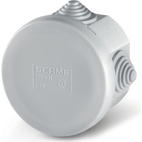 Poly Pool PP8210 Scatola tonda di derivazione, da parete, dimensione interna ø 65x40mm, Grigio