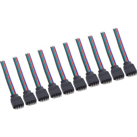 Connecteur Cable Led 4 Pin,Connecteur Led 4 Broches Fil,Connecteur Led 4 Broches,4 Pin Rgb Led Light Strip Connectors,10 Connecteur Rgb,Connexion 4 Broches,Adaptateur Rvb 4 Broches,Bande Led Verbinder (1/5)