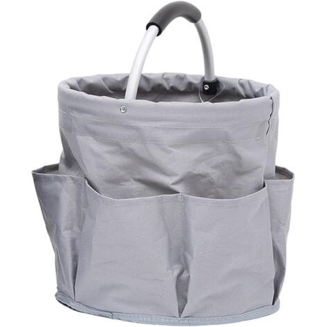 royaluxe-Panier de rangement pliable 6 emplacements – Polyester résistant à l'eau – Ø28x28cm – Poignée de transport en aluminium rembourrée (1/5)