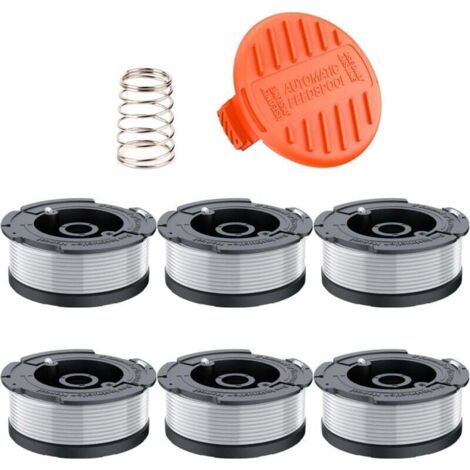 6 Bobines Fil Coupe Bordure Compatible Black Decker ST5530 GLC3630 STC1820 BESTA530 525 avec Ressort (1/4)