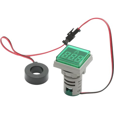 Indicatore digitale amperometro a LED verde 0-100A, 220V/380V Ø 22mm Breckner Germany (1/4)