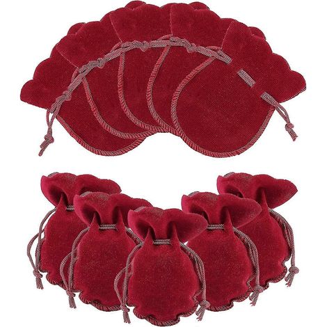 Lot de 50 pochettes en velours, 3,5 x 4,75 pouces, petites pochettes à bijoux en forme de calebasse avec cordon de serrage (1/5)