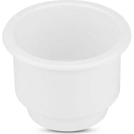 Porte-gobelet plastique blanc universel pour bateau, yacht, camping-car, marine avec trou de drainage intégré pour boissons canettes bouteilles (1/5)
