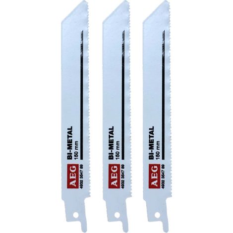 Jeu de 3 lames scie sabre AEG 1.8x150mm S922BF
