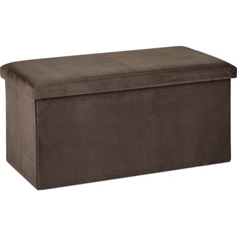 Panca pieghevole con contenitore soggiorno camera da letto 77 x 39 x 38 cm seduta imbottita design elegante in MDF marrone 130011176