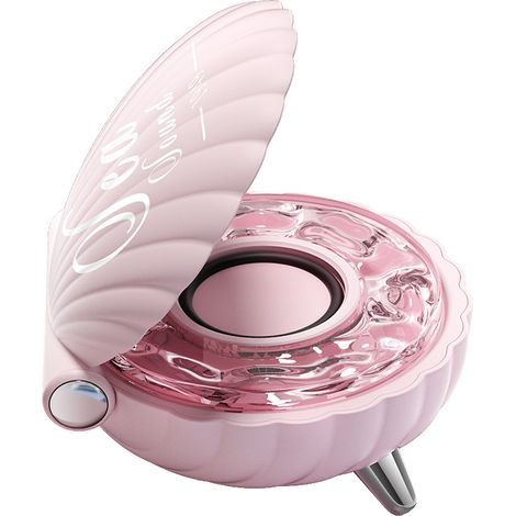 Cette enceinte Bluetooth rose mesure 121 x 120 x 66 mm et arbore un design élégant et raffiné. Dotée de lumières colorée (1/5)