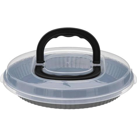 Moule à tarte de 32 cm avec couvercle et poignée, modèle Takeat - Gris - Livraison gratuite (1/4)