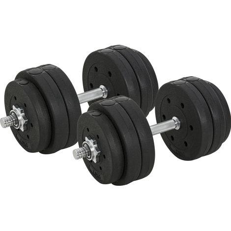 Set d'haltères 30 kg avec disques en acier, poignées antidérapantes et design compact pour musculation à la maison, au bureau ou en salle  CHICFURN (1/5)