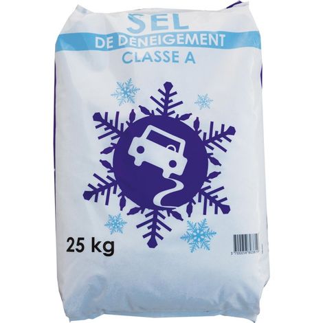 Jardinex – Sel de déneigement classe A 25 kg – Utilisation préventive ou curative – Évite la neige et le verglas – Stockage à l'abri de l'humidité