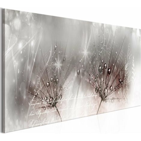 Tableau gouttes de rosée rose étroite - 120 x 40 cm (1/4)