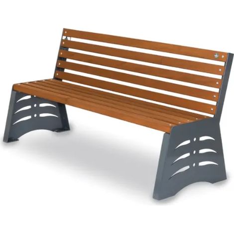 Panca Shark Giochipark legno metallo zincato verniciato 170x60x80h 165x45x45h - Con schienale