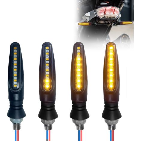 Clignotant Moto LED 12V Indicateurs de Virage Flowing Étanches Résistant flexible Signalisation Scooter Quad Cruiser Tout-Terrain (1/4)