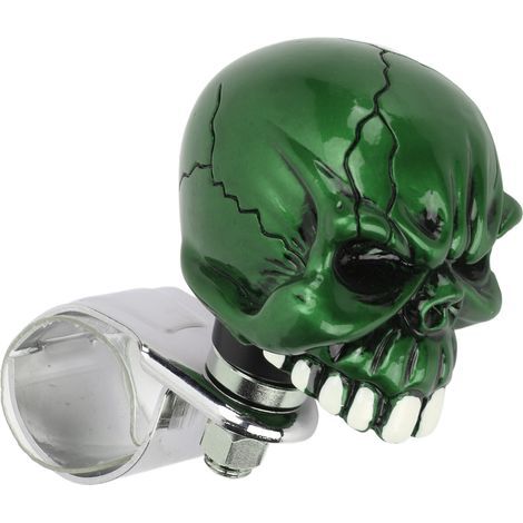 Volant Spinner Knob Crâne Forme Poignée Universelle Direction Auto Camion Tracteur Bateau Verte (1/5)