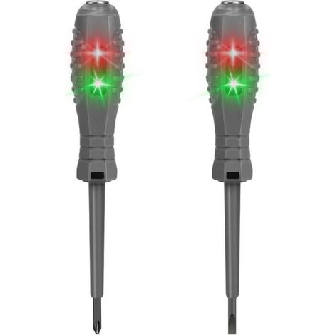 Tournevis Testeur de Tension 2 en 1 Détecteur d'Électricité Bicolore, Testeur Magnétique Fort à Couple, Pour Sécurité Électrique (1/5)