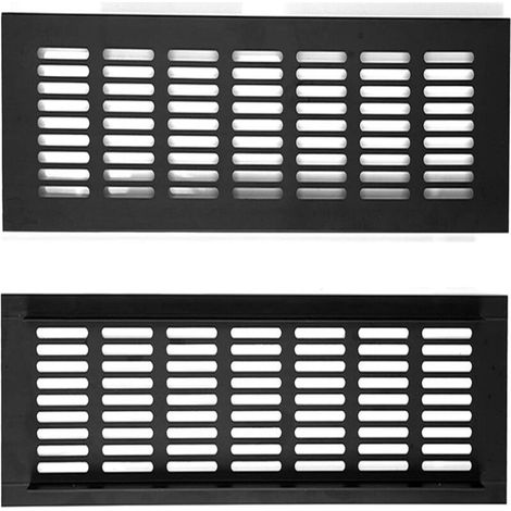 2 Pièces Grille Daération Extérieure,Grille Aeration Aluminium Grille Daération Extérieure Grille Aeration Reglable,Noir