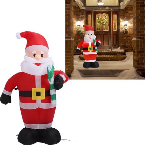 Décorations de Noël, accessoires de décoration événementielle, canne gonflable de 1,2 m, Père Noël, norme européenne 220 V (1/5)