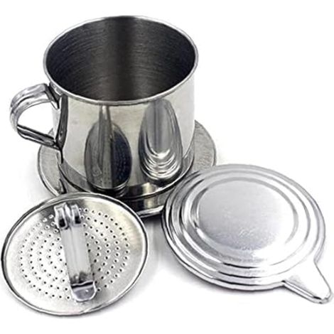 filtro de café vietnamita, de acero inoxidable, portátil, reutilizable, para el hogar, la oficina y los viajes. (1/5)