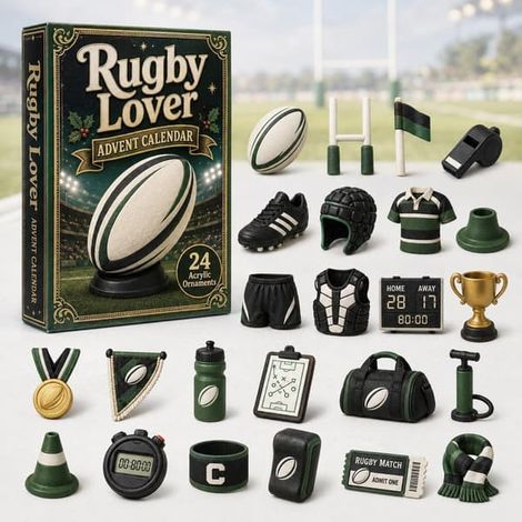 Calendrier sportif 2026, décorations de compte à rebours en acrylique à suspendre (24 jours), cadeau de Noël original sur le thème du sport pour les fans et les collectionneurs V
