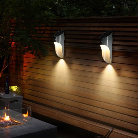Silamp – Applique solaire extérieure noire 0.5W – Lumière blanche froide 6000K – Éclairage LED économique – 60 lumens pour espaces extérieurs