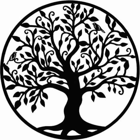 Arbre De Vie - Décoration Murale En Métal - Pour Intérieur Et Extérieur - 28 x 28 cm - 1 Pièce (1/5)