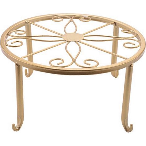 Support de sol en fer pour plantes en pot, étagère ronde pour jardin, balcon, décoration intérieure --- (1/5)