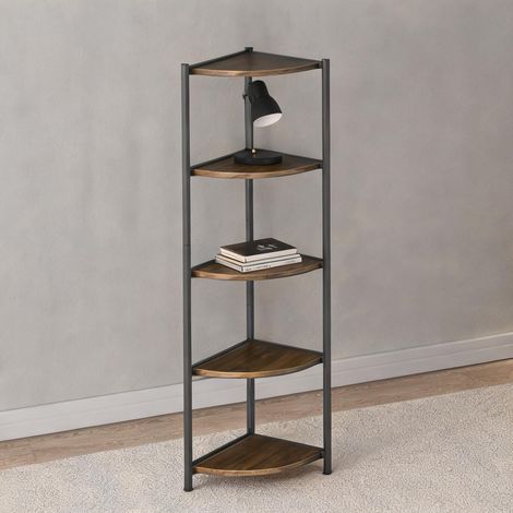 Bibliothèque marrone en metallo MDF 34 x 34 x 166 cm (1/5)
