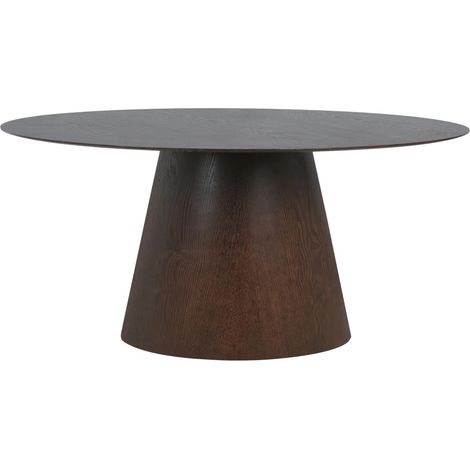 Table à manger ovale BOLTON – Élégance naturelle et design contemporain-Marron (1/2)