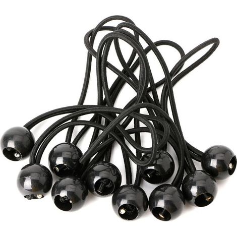 Lot de 30 tendeurs élastiques pour bâche, bâche de terrasse, camping, tente, rideaux (200 mm) (1/5)