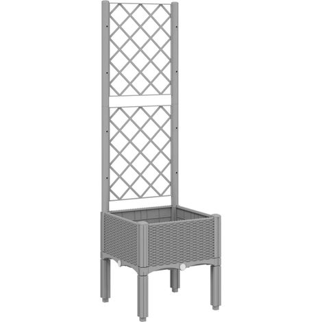 Maison Exclusive - Pflanzkübel mit Rankgitter Hellgrau 40x40x142
