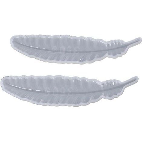 Silikonformen in Federform, Formen für kreative Lesezeichen, Schmuckherstellung und andere DIY-Projekte – 16,1 x 4 cm – Weiß (1/3)