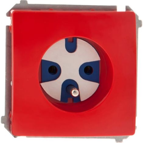 Simon Basic Einzelsteckdose mit/ohne Daten 16A IP20 mit Autorisierungsschlüssel rot BMGD1.01/22