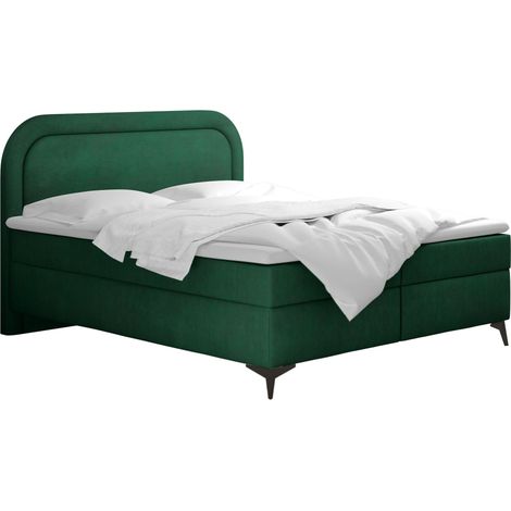Boxspringbett mit bettkasten und topper Valentino, mehrere Größen Noel 140x200 cm Grün (1/5)
