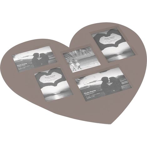 Set de table Cadre photos Coeur taupe 45 x 41 cm