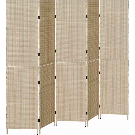 Paravent Beige 242 x 180 cm. polyrotin