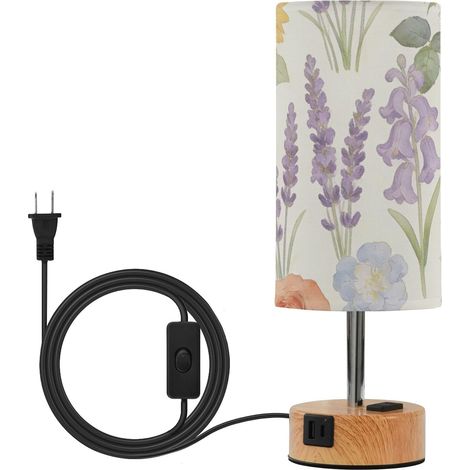 Yuiboo Lampe de table tactile tournesol et lavande avec ports USB (1/5)