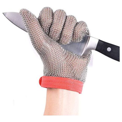 Gants résistants aux coupures de maille d'acier inoxydable de gants pour des bouchers,Travaux de restaurant,Traitement de la viande,Tranchage,Hacher GL08 XL(1 pièce) (1/5)