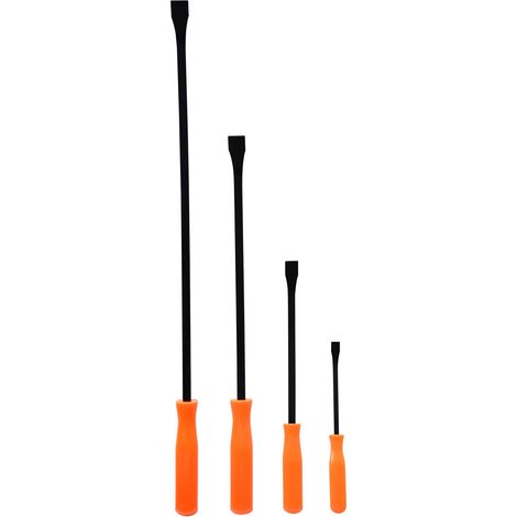Dapetz ® 4-Piece Pry Crow Lever Bar Set with Ergonomic Orange Handles - Nonslip Grips with Strike Caps and Angled Tips, 100mm, 180mm, 300mm, 450mm Bars for Automotive, DIY & Construction (1/5)