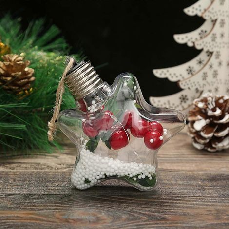 Cadeaux de Noël en liquidation : Boule de Noël LED transparente Gnobogi, pendentif sapin de Noël lumineux (1/3)