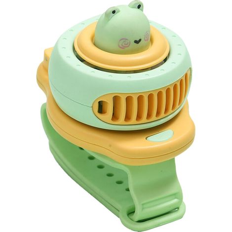 Ventilateur de Poche Mini USB Vert pour Enfants - Montre Cartoon Portable pour Écoliers (1/5)
