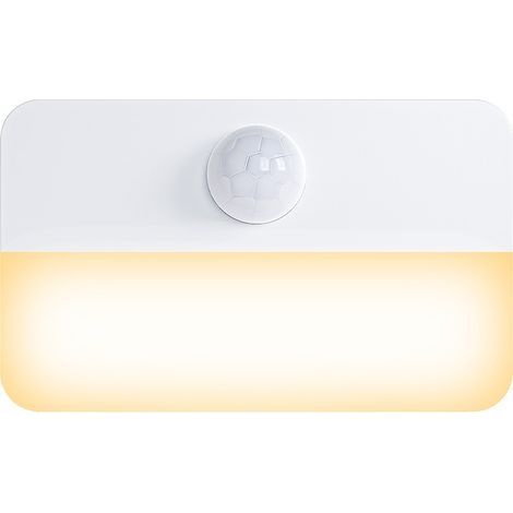 Veilleuse avec détecteur de mouvement, lumière à capteur,2 lampes LED pour armoires, lampe d'appoint fonctionnant sur piles,blanc chaud (1/4)