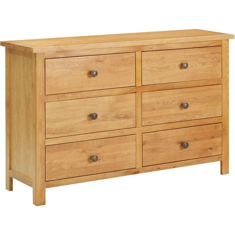 Cajonera de madera de roble macizo 105x33,5x73 cm vidaXL (1/5)