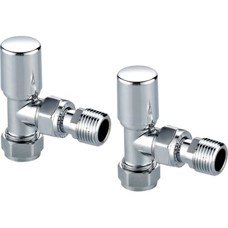 Orbit Designer Manual Angled Radiator Valves Pair - Chrome