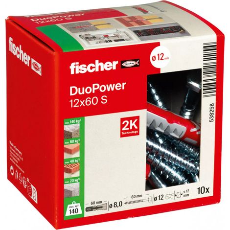 25 chevilles Duopower 12x60mm
