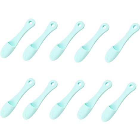 Lot de 10 brosses à dents en silicone pour animaux – Vert et vert clair – Nettoyage du menton (1/3)
