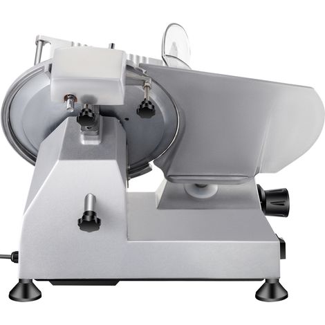 Mophorn Cortadora Electrica Comercial 240 W Cortadora de Jamón Hoja de 250 mm 350-400 rpm Cortadora de Embutidos en Acero Inoxidable y Aluminio para Cortar Carne Queso Verduras Fruta