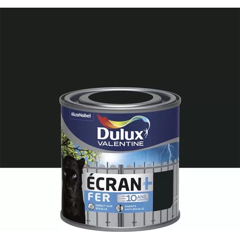 Peinture fer DULUX VALENTINE Ecran+ brillant Noir 0,5 L